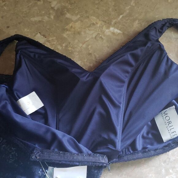 Morilee by Madeline Gardner Mesh Sequin V-Neck Gown - Picture 14 of 17